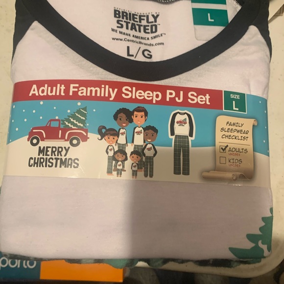 Adult Christmas pajamas set 2 piece large plaid pant set - Picture 2 of 6